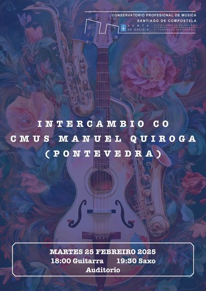 I intercambio co CMUS Manuel Quiroga das especialidades de guitarra e saxo